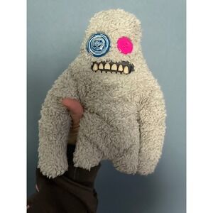 Fugglers Grin Gnashers Grey Plush Monster Button Eye Stuffed Toy